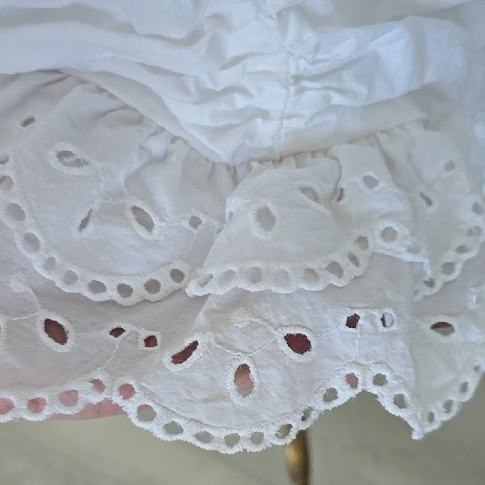 Zara White Ruched Ruffled Mini Skirt - Picture 7 of 8